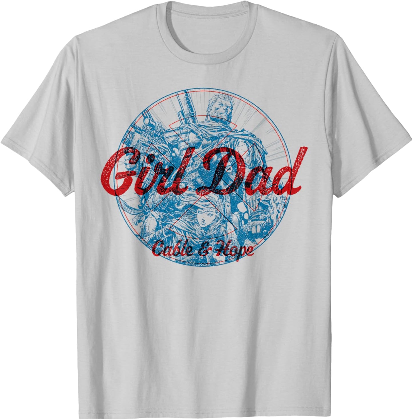 Marvel X-Men Father's Day Cable & Hope Girl Dad X-Men Logo T-Shirt - T-Shirt | Ash