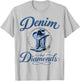Denim and Diamonds Western Cowgirl Women Men Girls T-Shirt - T-Shirt | Ash