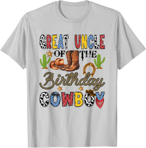 Great Uncle of The Birthday Cowboy Western Birthday Boy T-Shirt - T-Shirt | Ash