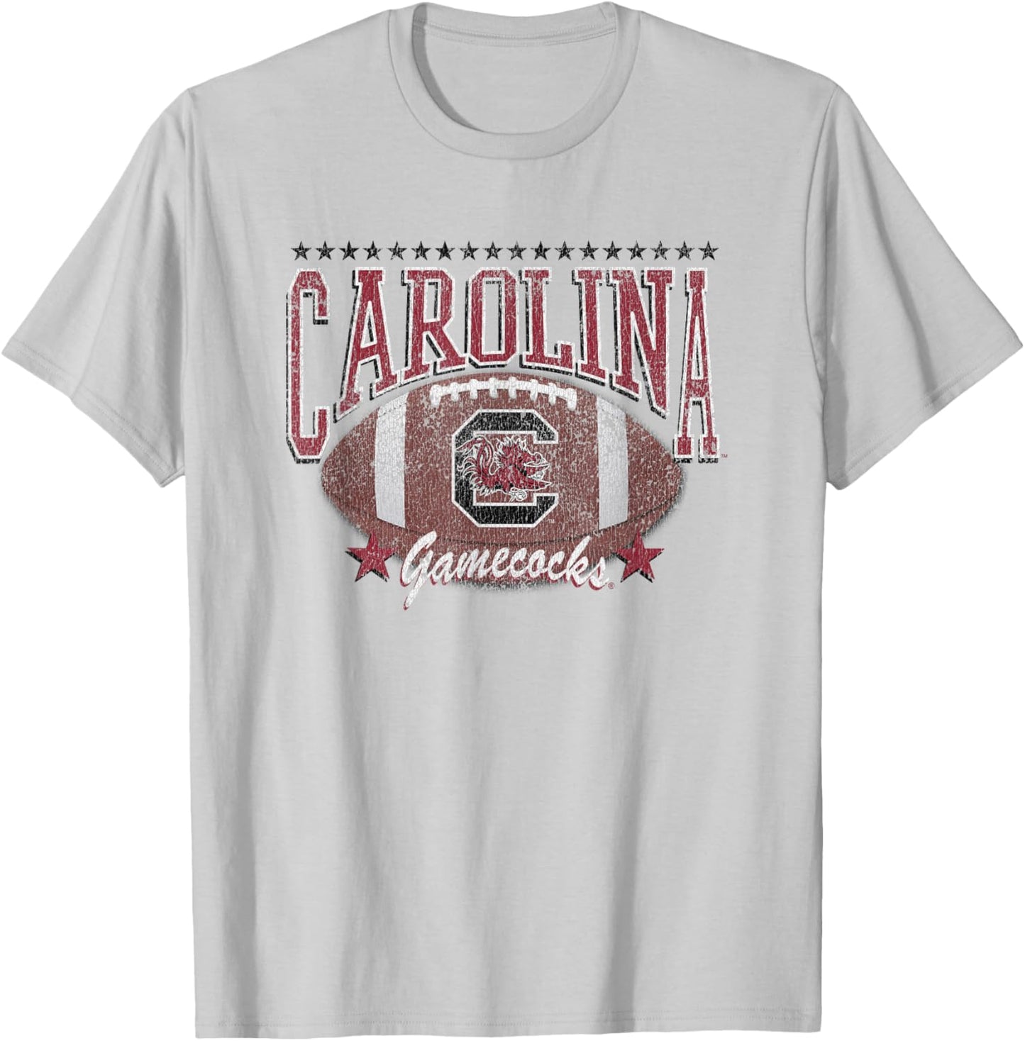 South Carolina Gamecocks Football Vintage Stars Gray T-Shirt - T-Shirt | Ash