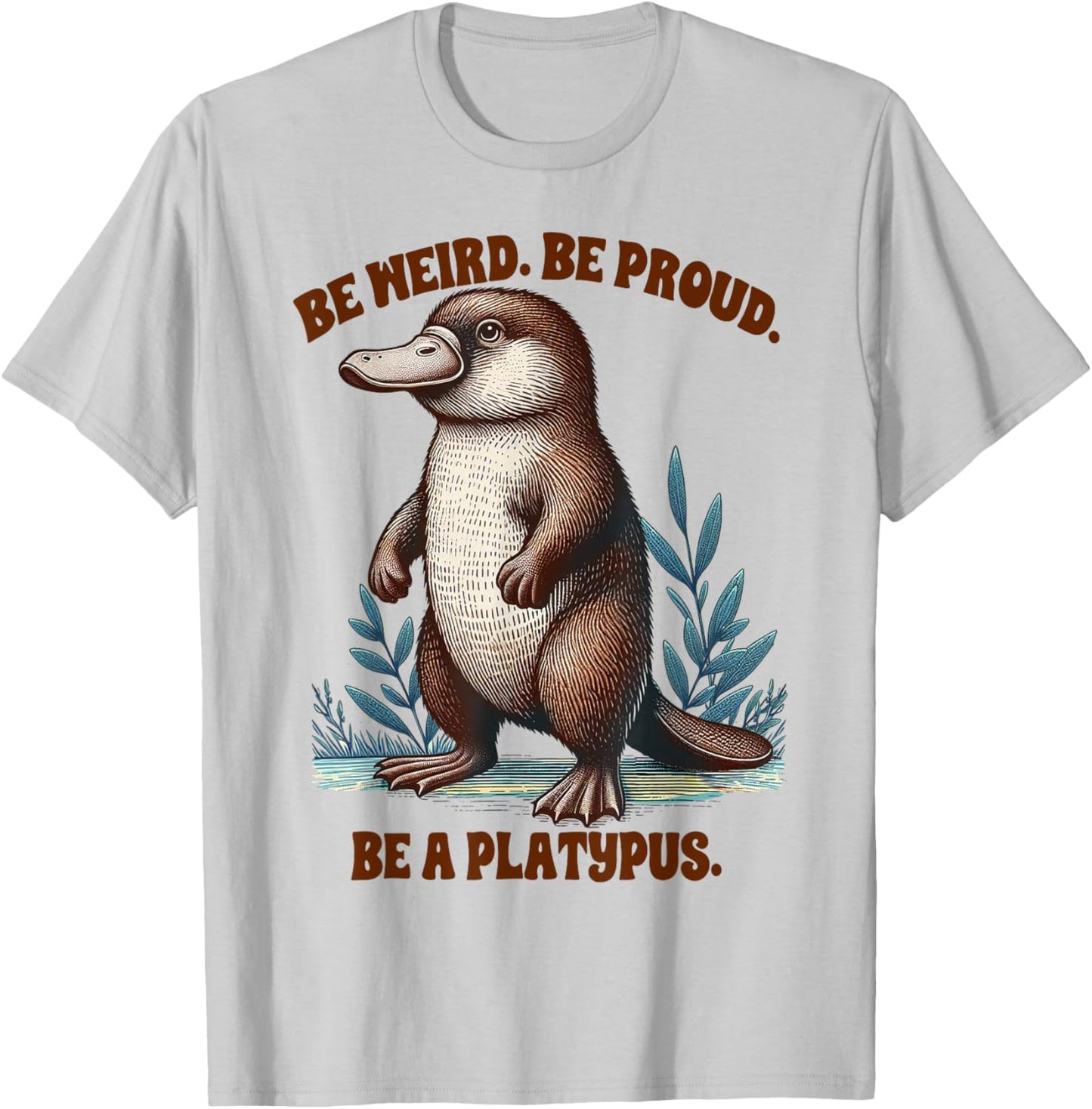 Platypus Lover Funny Platypus Be Weird & Proud Be A Platypus T-Shirt - T-Shirt | Ash