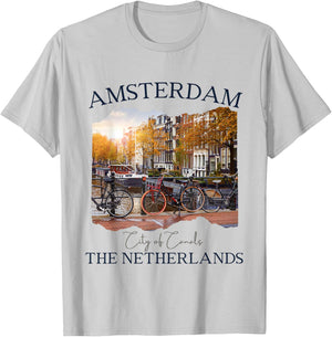 Amsterdam The Netherlands Tourist Souvenir Men Women Kids T-Shirt - T-Shirt | Ash