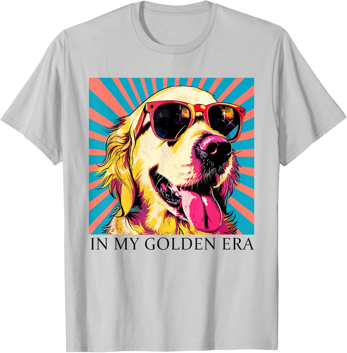 in My Golden Retriever 70s Era Funny Retriever Graphic T-Shirt - T-Shirt | Ash