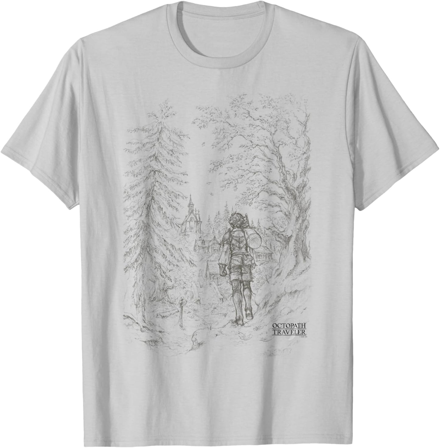 OCTOPATH Traveler 0 - Key Visual Illustration T-Shirt - T-Shirt | Ash