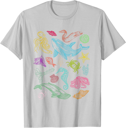 Sea Animal Ocean Nature Sealife Whale Protect The Oceans T-Shirt - T-Shirt | Ash