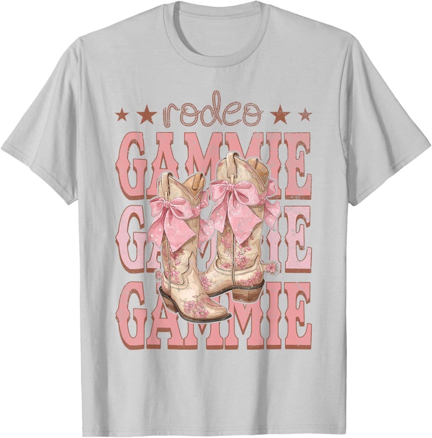 Rodeo Gammie Pink Boots Coquette Cow-Girl Birthday Party T-Shirt - T-Shirt | Ash