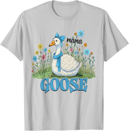 Wildflowers Mama Goose Coquette Bow Mother's Day Mom Mommy T-Shirt - T-Shirt | Ash