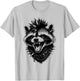 Punk Raccoon Mohawk Metalhead Punk Rock Animal T-Shirt - T-Shirt | Ash