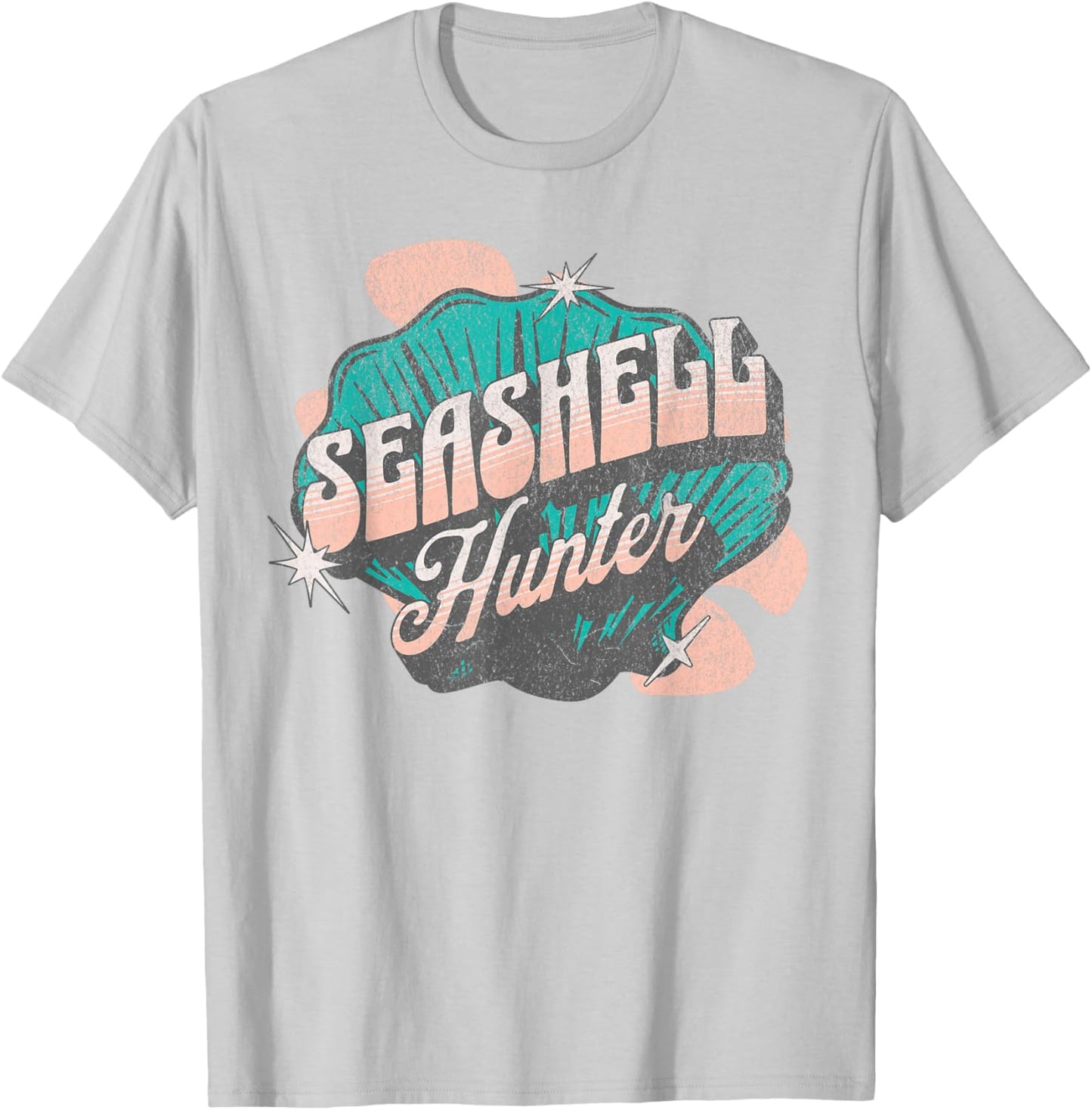 Beach Summer Vacation Tops Cruise Ocean Seashell Hunter T-Shirt - T-Shirt | Ash