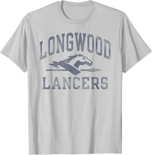 Longwood Lancers Vintage Worn Gray Officially Licensed T-Shirt - T-Shirt | Ash