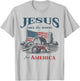 Jesus Take The Wheel American Farmer Patriotic Christian USA T-Shirt - T-Shirt | Ash