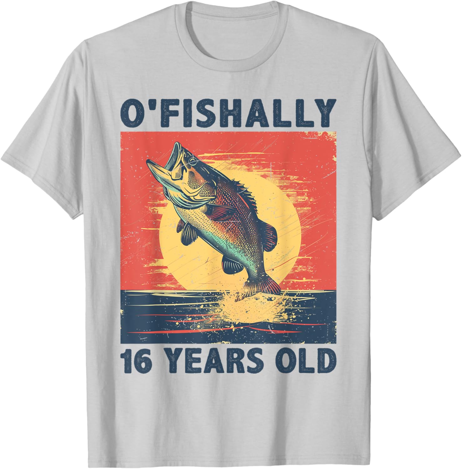 Ofishally 16 Years Old 2008 Fishing Fisherman 16th Birthday T-Shirt - T-Shirt | Ash