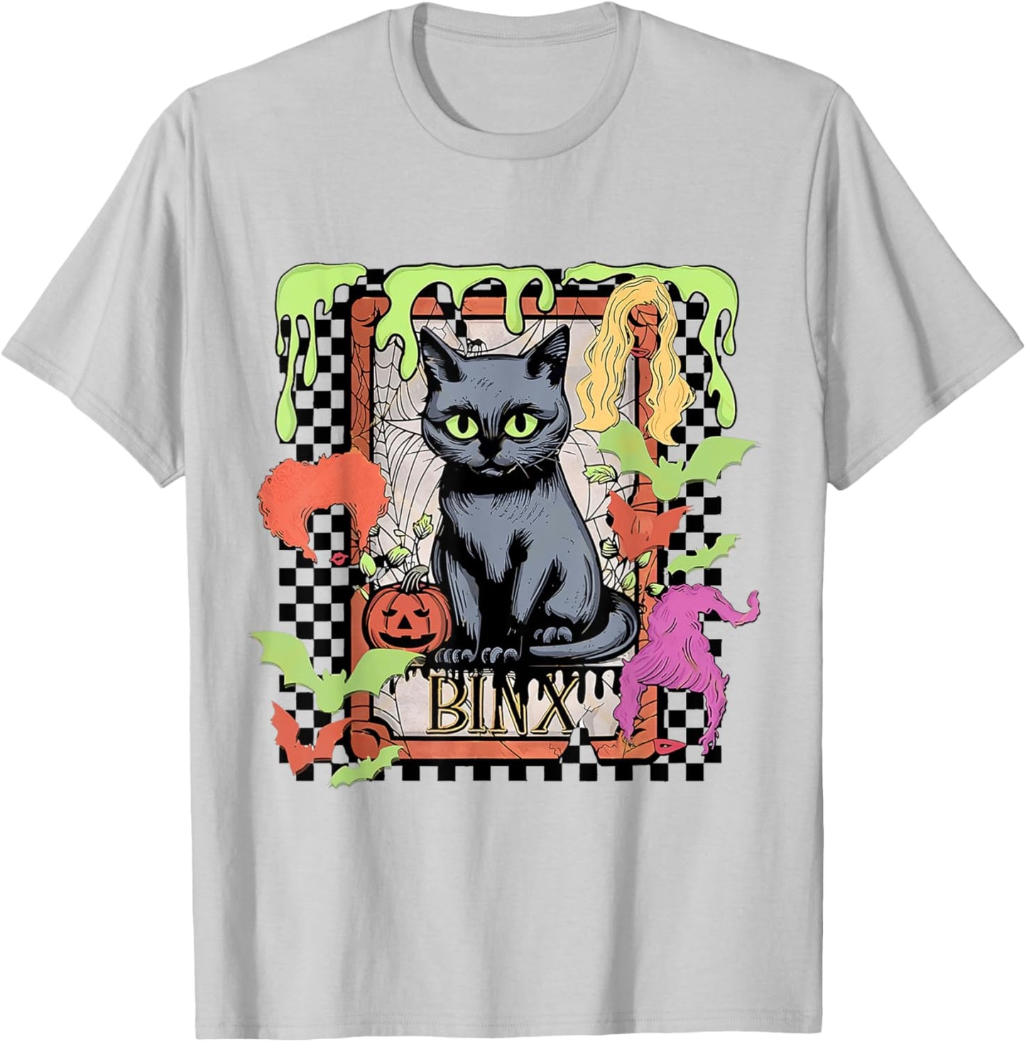 Black Cat Witch Binx Halloween Women Kids T-Shirt - T-Shirt | Ash