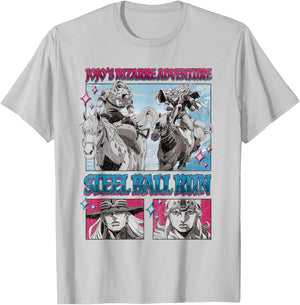 Steel Ball Run Johnny and Gyro Comic Book Panels Anime T-Shirt - T-Shirt | Ash