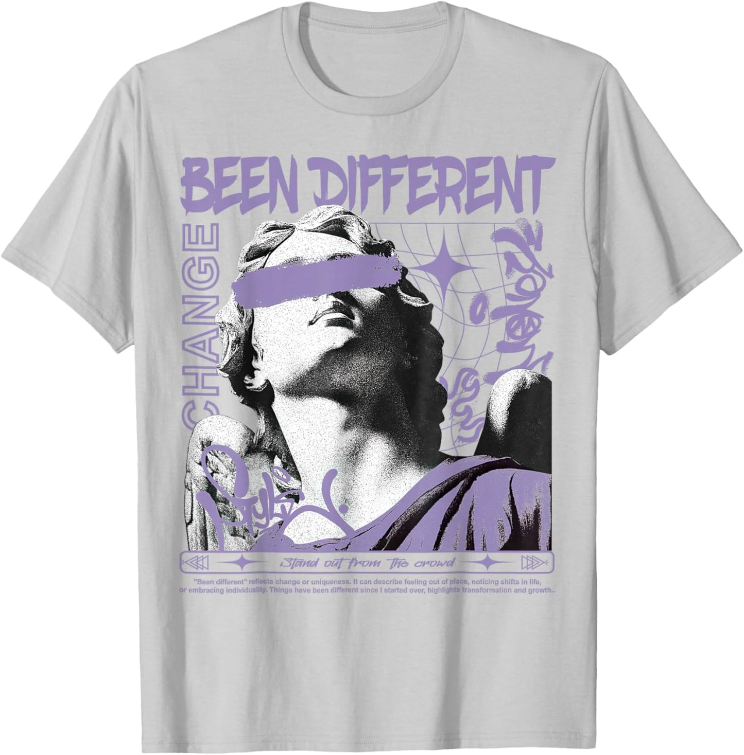 Hydrangeas Wild Grape White Purple Graphic Match T-Shirt - T-Shirt | Ash