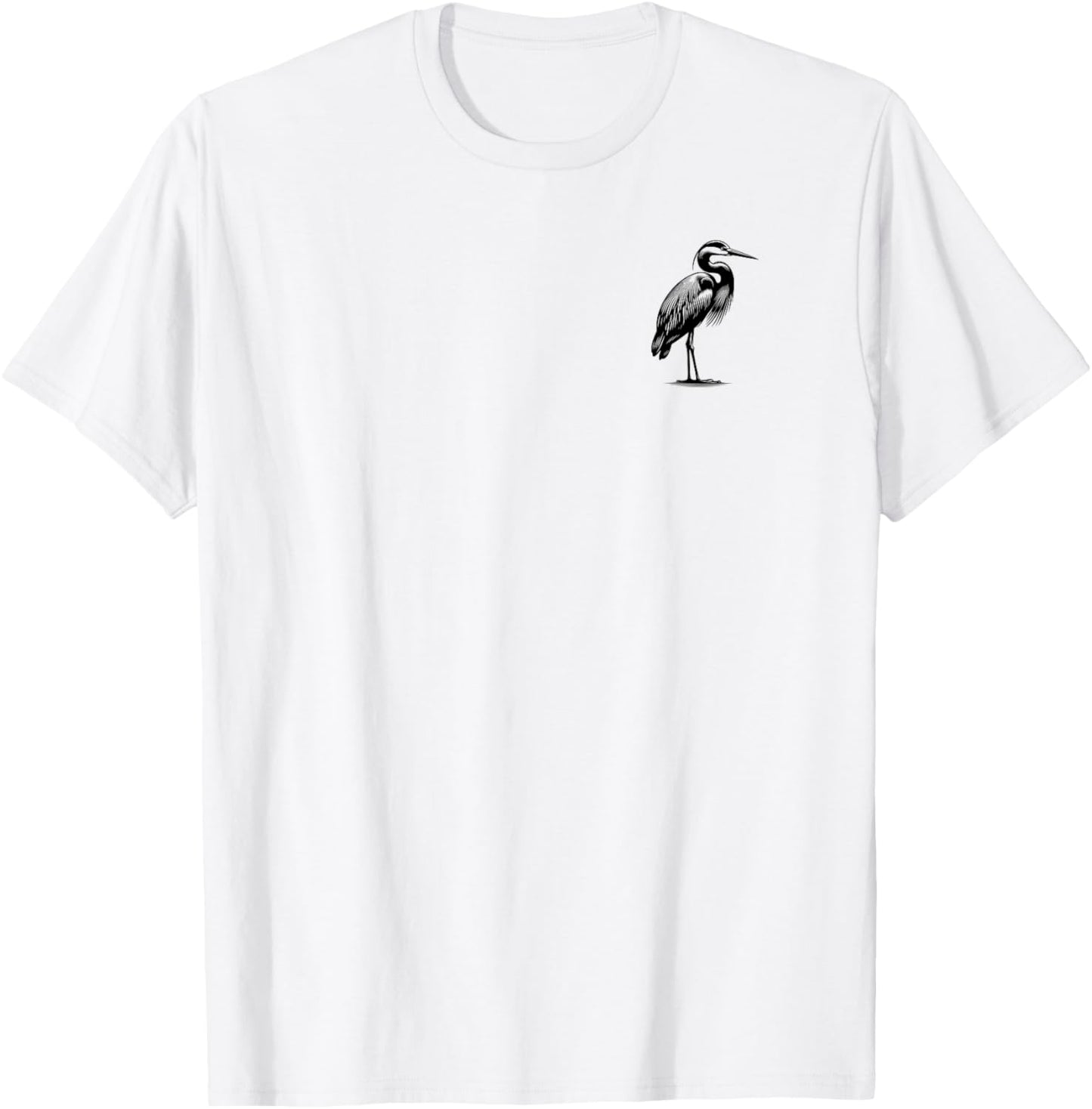Heron Dad Mom Lover - Monochromatic Heron T-Shirt - T-Shirt | White