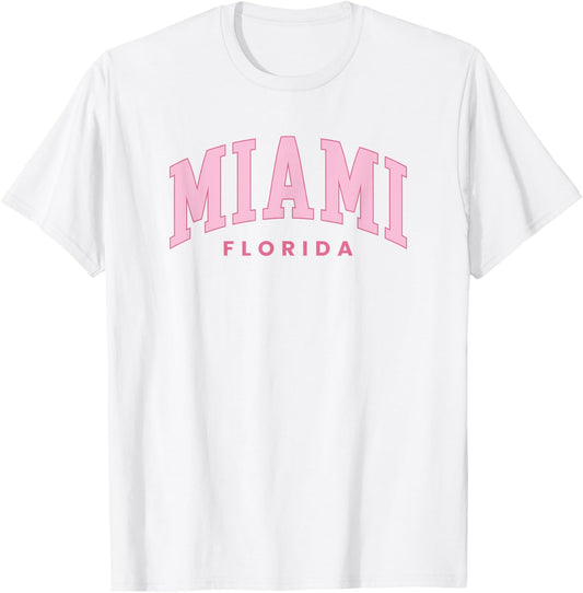 Retro Miami Florida Vintage Arch Preppy Throwback Girls Kid T-Shirt - T-Shirt | White