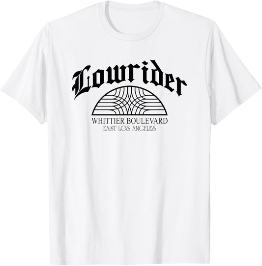 Lowrider Whittier Blvd Sign Retro Cholo Chicano Low Rider T-Shirt - T-Shirt | White