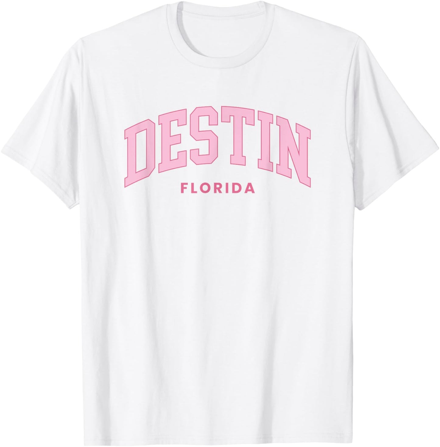 Destin Florida Retro Preppy Throwback Girls Pink T-Shirt - T-Shirt | White