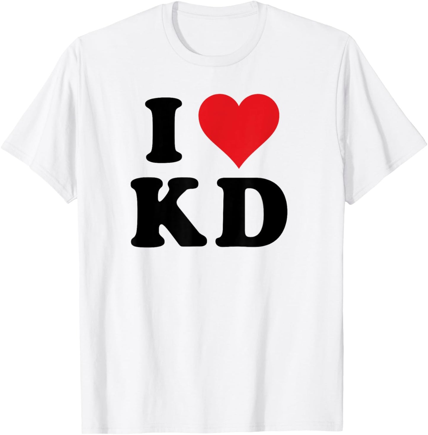 I Heart KD Initials I Love K.D. First And Last Name K D T-Shirt - T-Shirt | White