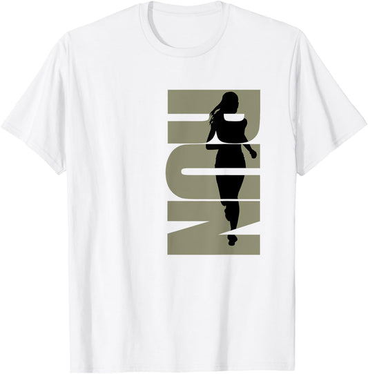 Ladies Run logo sand T-Shirt - T-Shirt | White