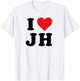 I Heart JH Initials I Love J.H. First And Last Name J H T-Shirt - T-Shirt | White