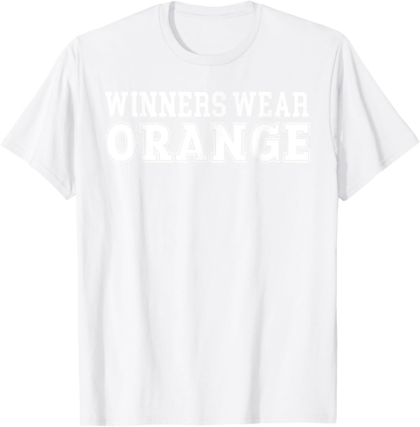 Winners Wear Orange Team Spirit Color War Wear Camp Game T-Shirt - T-Shirt | White
