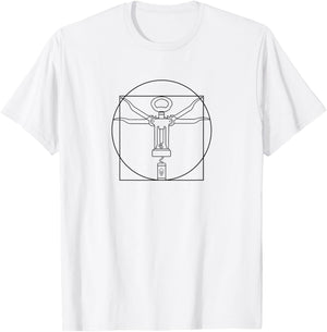 DaVinci's Vitruvian Man Creative, Wine Opener Wing Corkscrew T-Shirt - T-Shirt | White