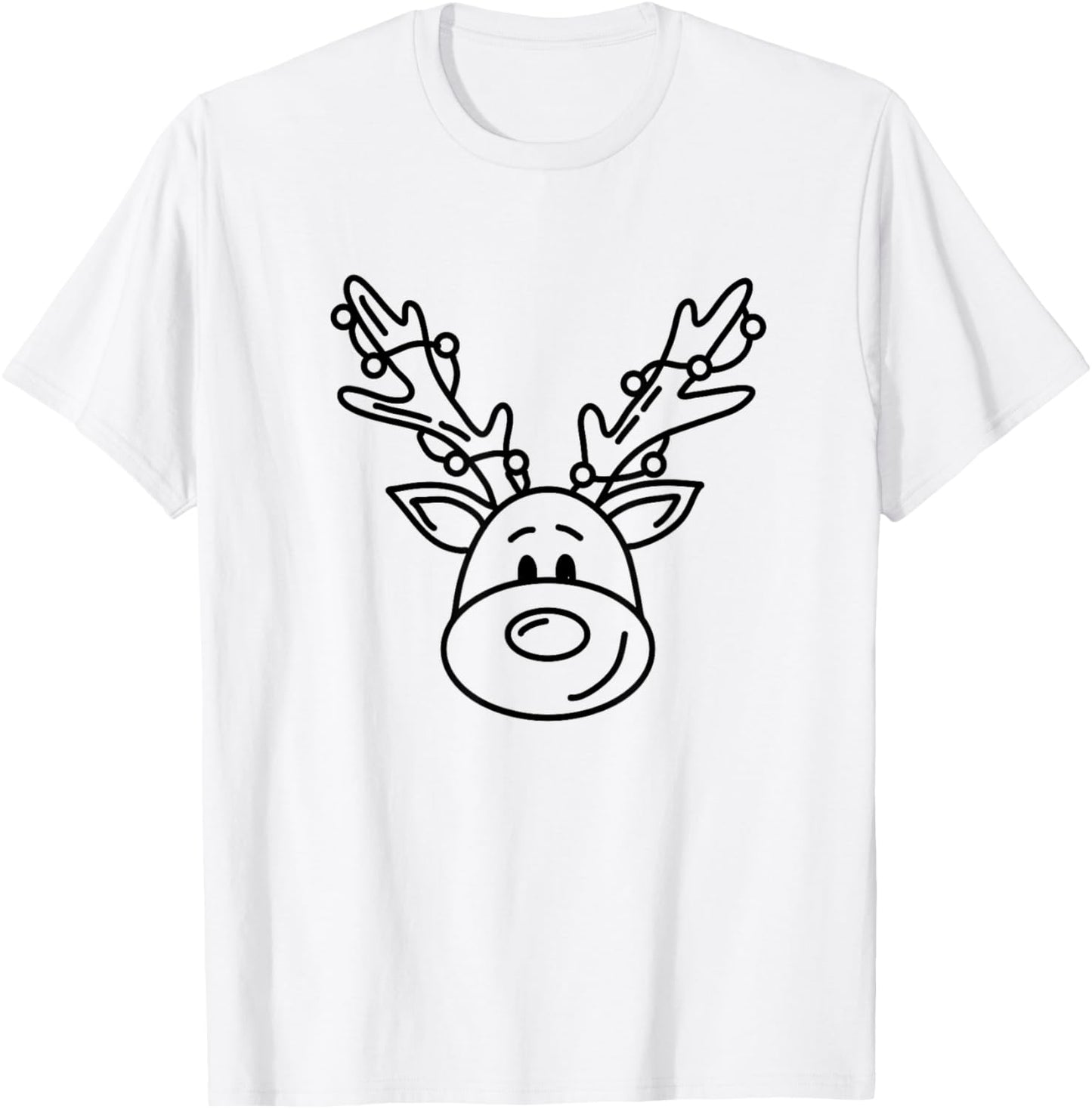 Christmas Funny Reindeer Color Your Own Craft for Kids T-Shirt - T-Shirt | White