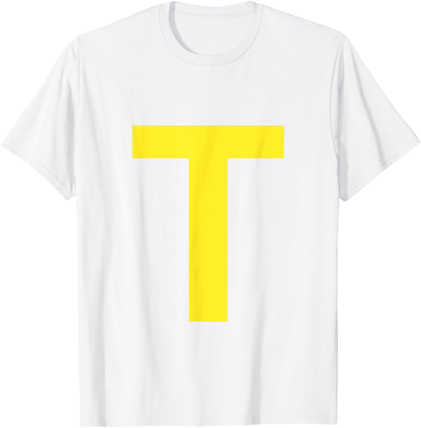 Letter T in Yellow on Green Costume Halloween Party T-Shirt - T-Shirt | White