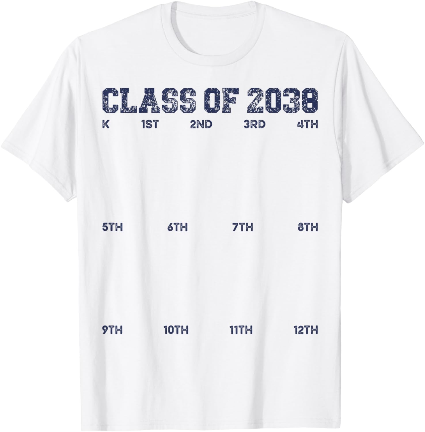 Class of 2038 Grow With Me Shirt Handprint Shirt K to 12th T-Shirt - T-Shirt | White