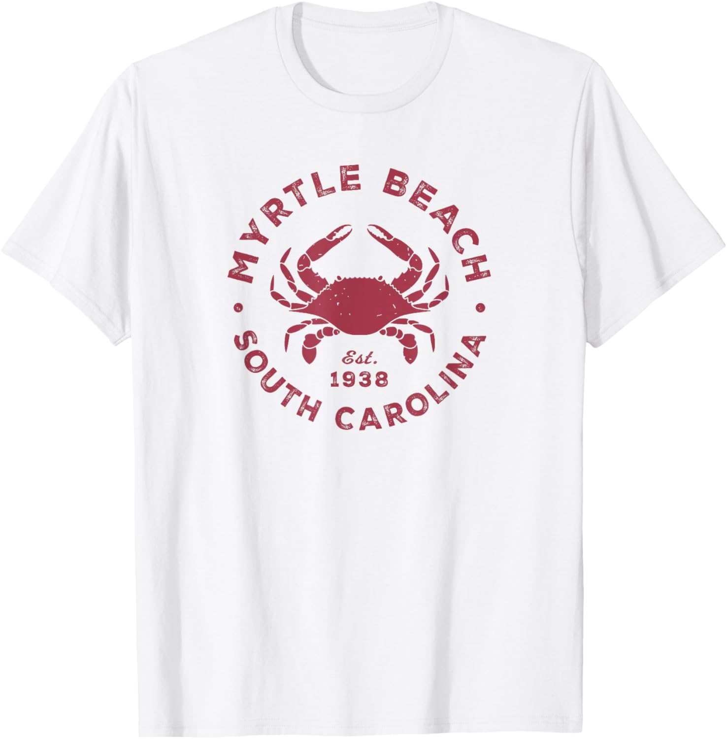 Myrtle Beach South Carolina Blue Crab Vacation Souvenir T-Shirt - T-Shirt | White