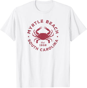 Myrtle Beach South Carolina Blue Crab Vacation Souvenir T-Shirt - T-Shirt | White