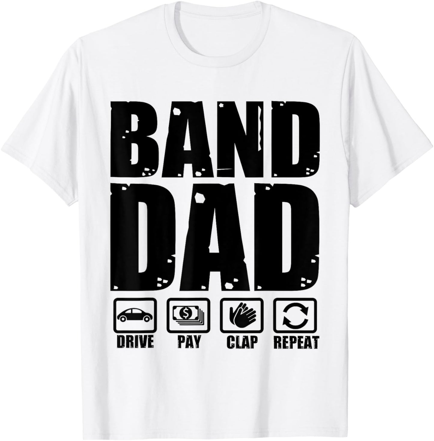 Funny Marching Band Dad Father Humor Fathers Day T-Shirt - T-Shirt | White