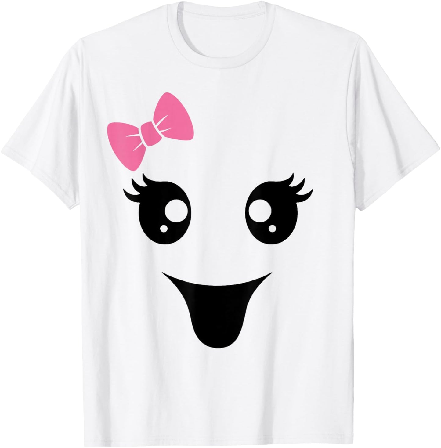 Cute Ghost Face, Boy Girl Funny T-Shirt - T-Shirt | White