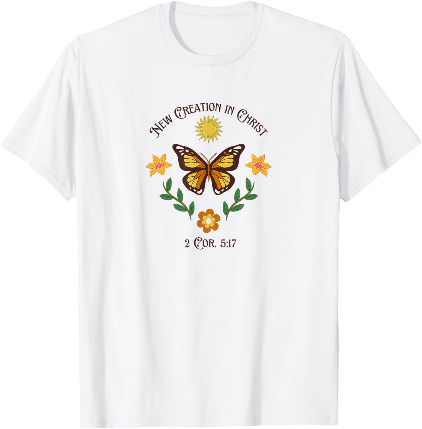 New Creation In Christ Butterfly T-Shirt - T-Shirt | White