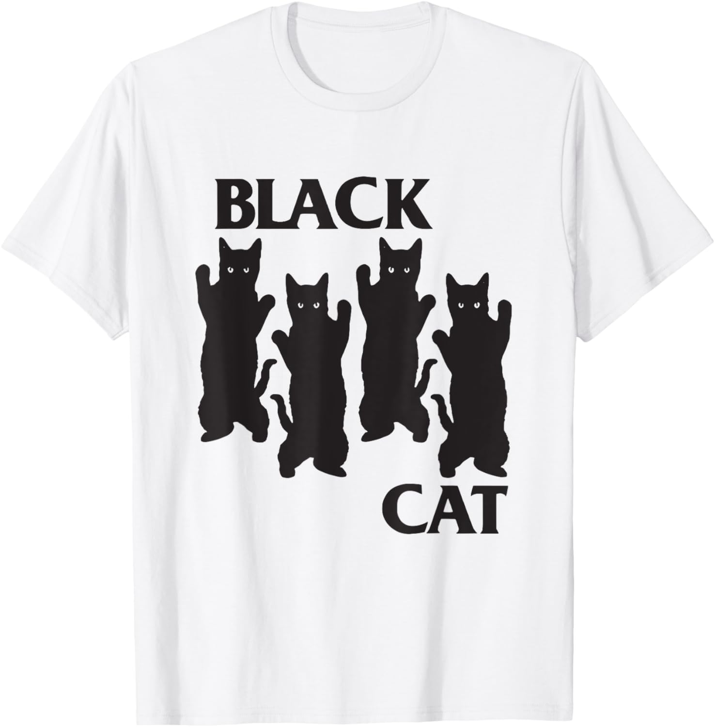 Four Black Cats Cat Lover Mom Dad Funny T-Shirt - T-Shirt | White