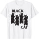 Four Black Cats Cat Lover Mom Dad Funny T-Shirt - T-Shirt | White