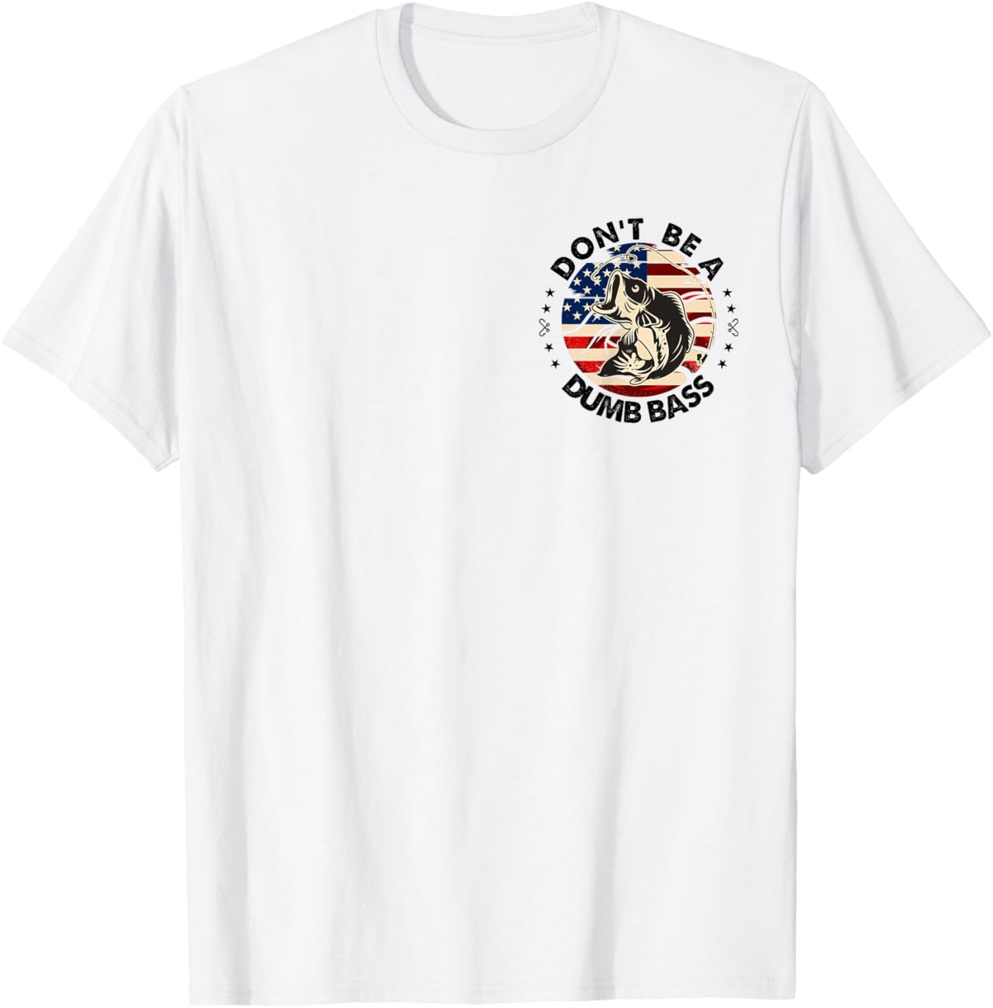 Retro Fishing American Flag Fish Pocket Fisherman T-Shirt - T-Shirt | White