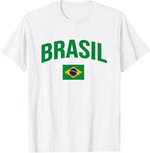 Brasil - Flag of Brazil - Throwback Design - Classic T-Shirt - T-Shirt | White