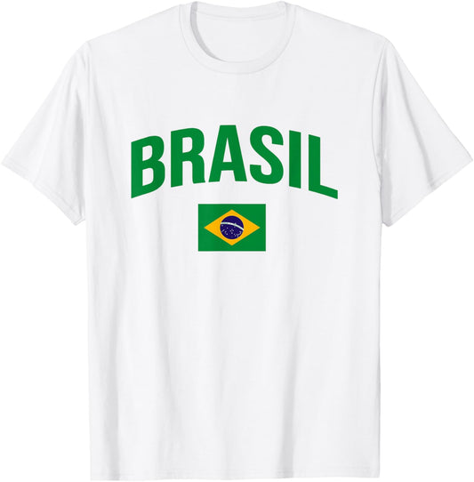 Brasil - Flag of Brazil - Throwback Design - Classic T-Shirt - T-Shirt | White