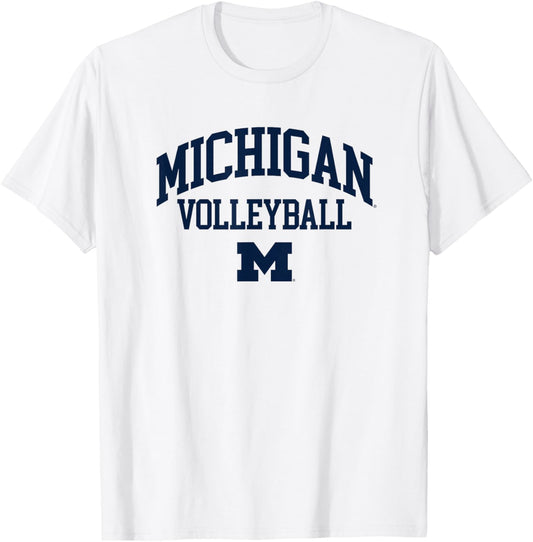 University of Michigan Wolverines Volleyball T-Shirt - T-Shirt | White