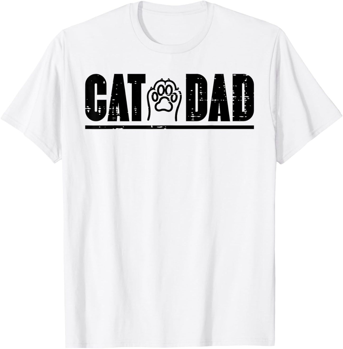 Cat Dad Paw Cute Kitten Fur Papa Daddy Animal Lover Men T-Shirt - T-Shirt | White