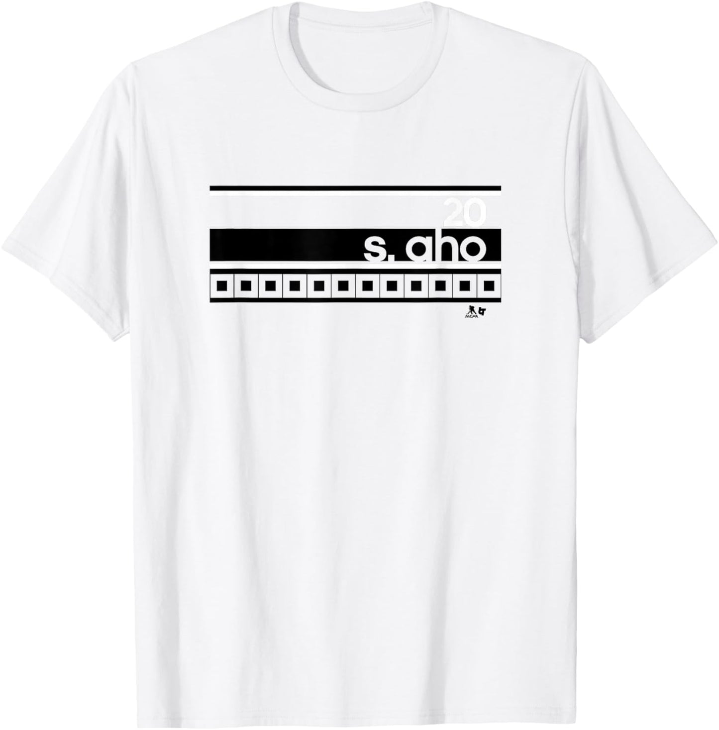 Sebastian Aho - Name Number Stripe - Carolina Hockey T-Shirt - T-Shirt | White