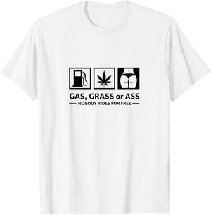 Funny , Nobody Rides for Free, Men's , Women's T-Shirt - T-Shirt | White