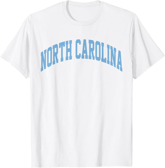 Retro North Carolina Blue Souvenir Simple North Carolina T-Shirt - T-Shirt | White