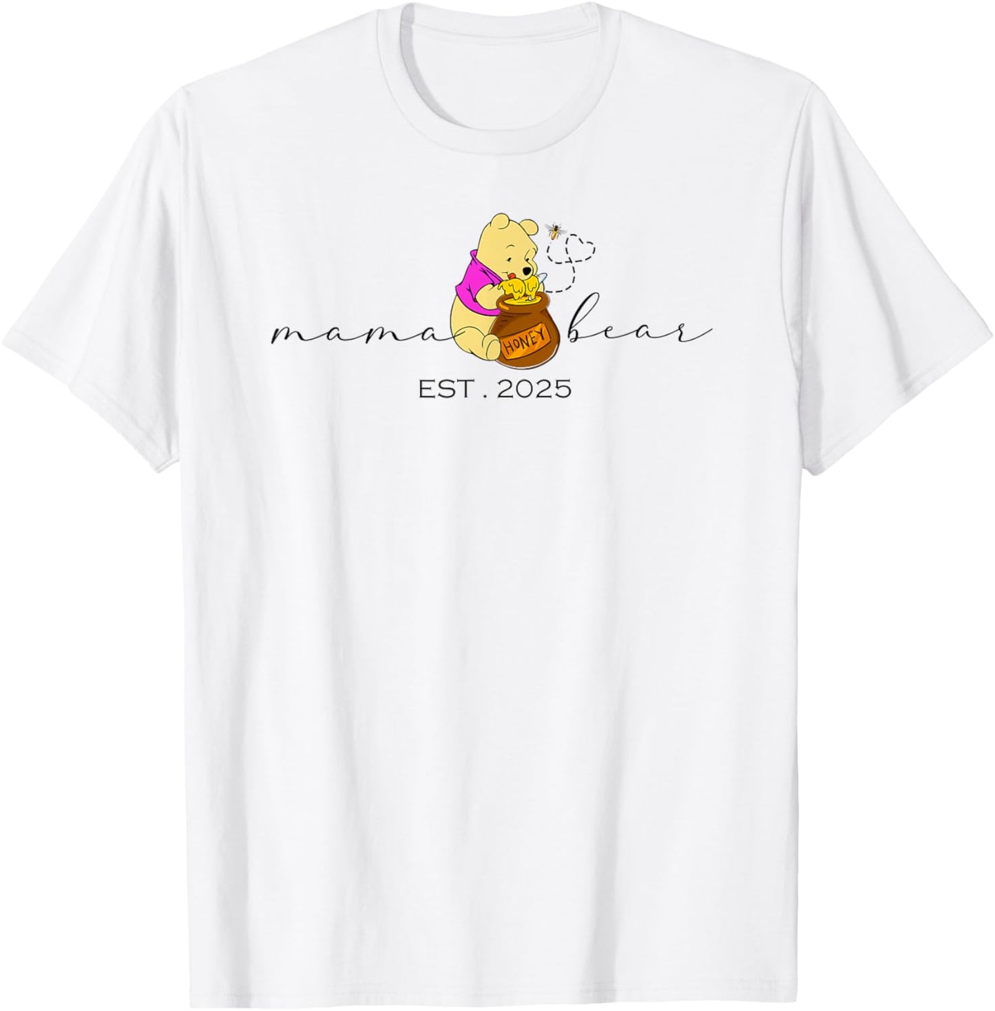 Mama Bear Est 2025 Mother's Day New Mom Pregnancy T-Shirt - T-Shirt | White