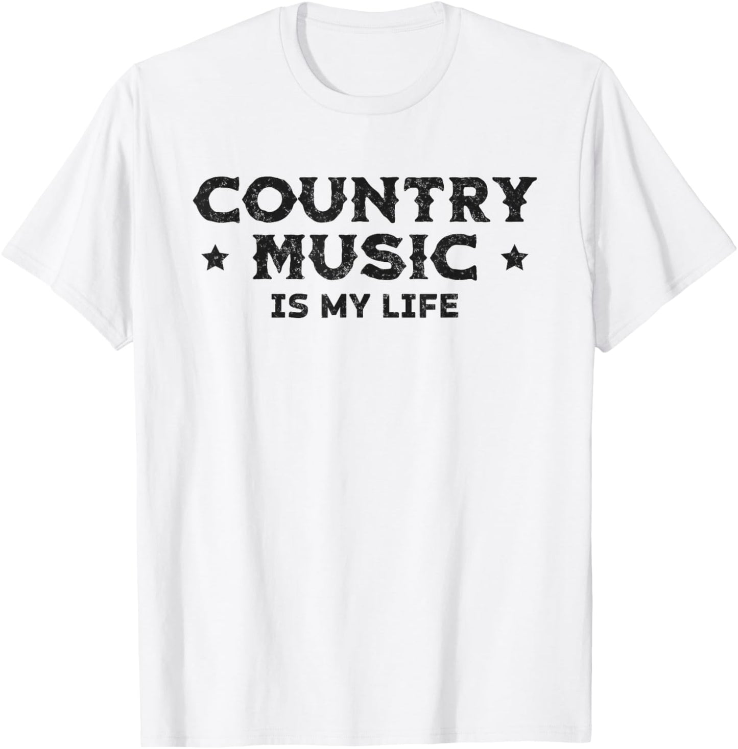 Slogan Country Music Is My Life T-Shirt - T-Shirt | White