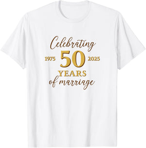 Funny 50 Years of Marriage 1975 50th Wedding Anniversary T-Shirt - T-Shirt | White