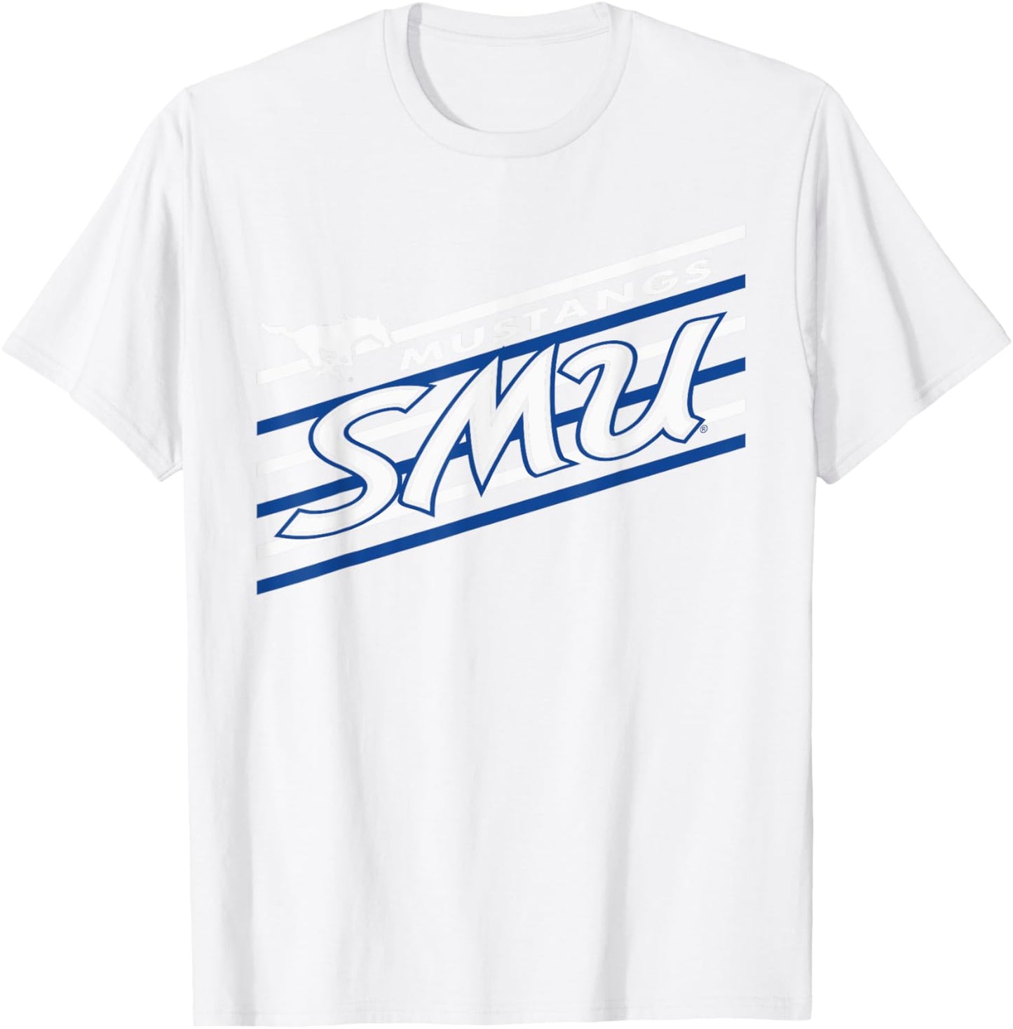 SMU Mustangs Retro Performer Red Officially Licensed T-Shirt - T-Shirt | White